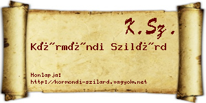 Körmöndi Szilárd névjegykártya